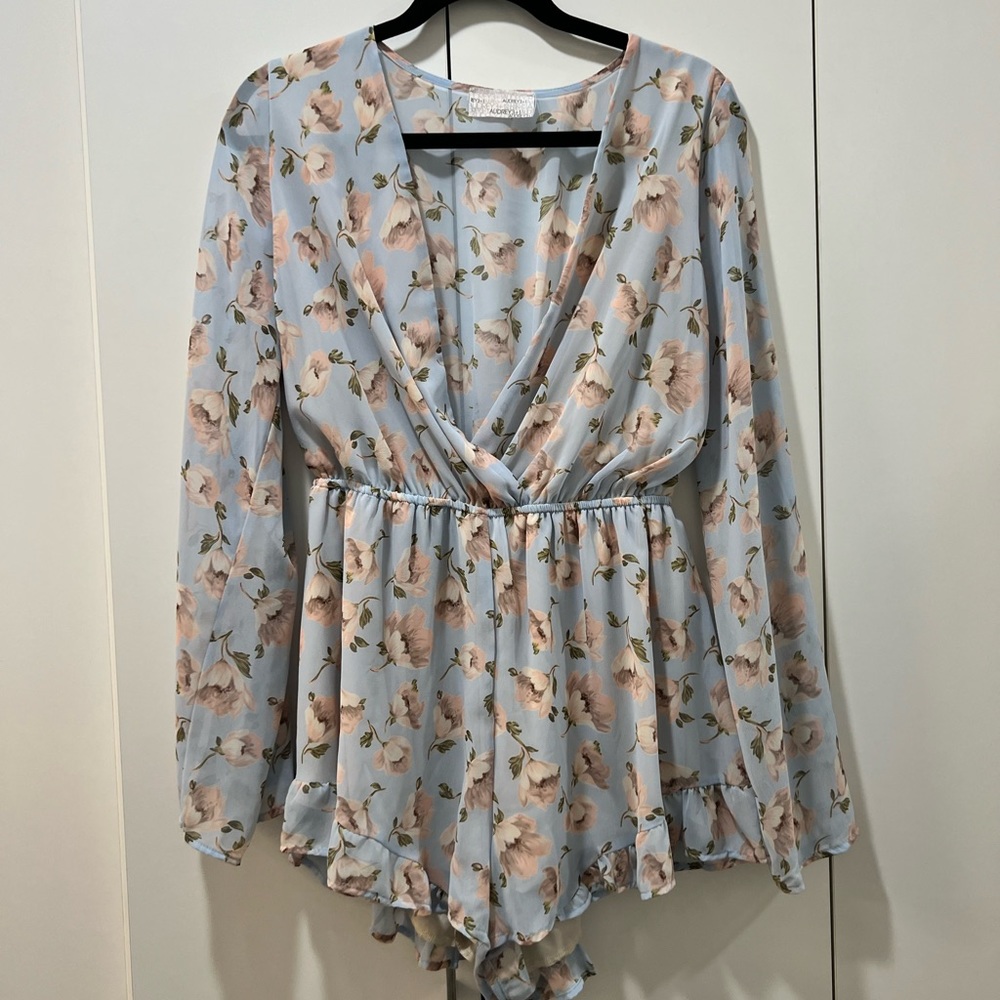 Audrey 3+1 Blue Floral Romper